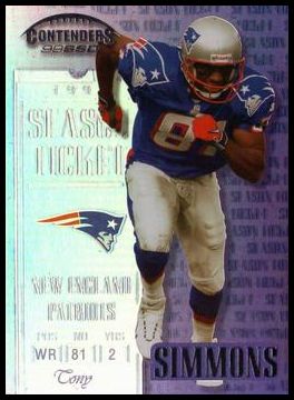 1999 Playoff Contenders SSD 99 Tony Simmons